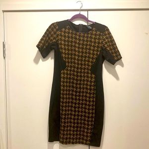 Gabby Skye Pattern Brown and Black Dress, Size 12 Petite, Good Condition